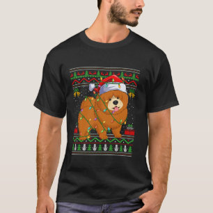 Chow Chow Hund jul Ljus Santa Ugly Sweater T Shirt