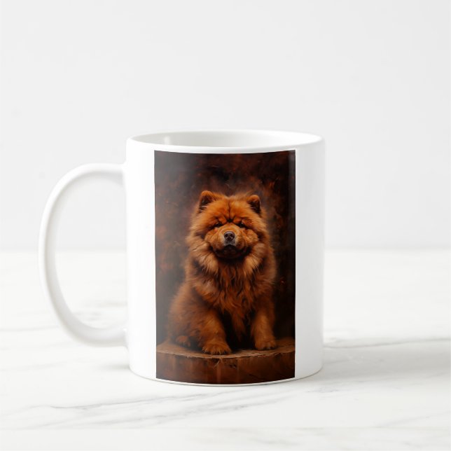 Chow chow hund kaffemugg (Vänster)