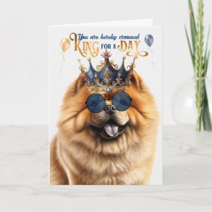 Chow Chow Hund Kung för en daglig födelsedag Kort