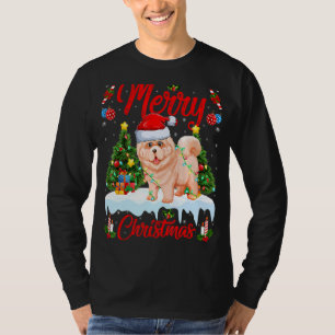 Chow Chow Hund Ljus Julafton Träd Santa Chow Chow T Shirt