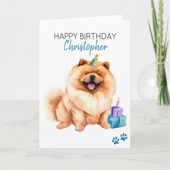 Chow Chow Hund Personlig Grattis på födelsedagen Kort (Framsida)