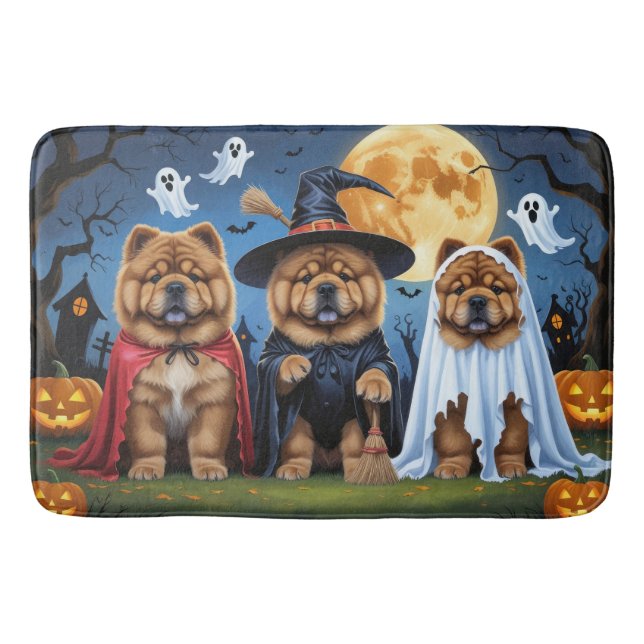Chow Chow Hund Pumpkin Halloween Funny Badrumsmatta (Framsidan)