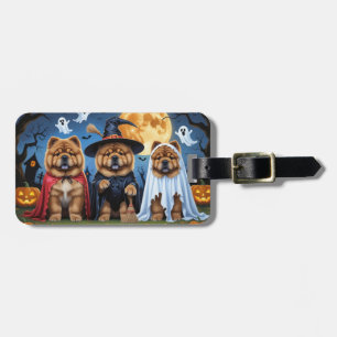 Chow Chow Hund Pumpkin Halloween Funny Bagagebricka