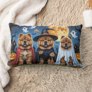 Chow Chow Hund Pumpkin Halloween Funny Lumbarkudde