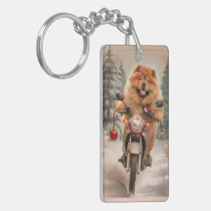 Chow Chow Hund Riding Motorcykel jul