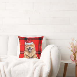 Chow Chow Hund Santa Plade-juljuljulen Helgdag Kudde
