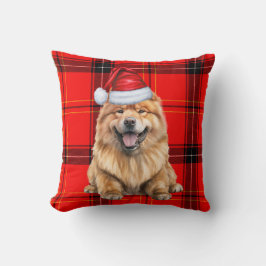Chow Chow Hund Santa Plade-juljuljulen Helgdag Kudde