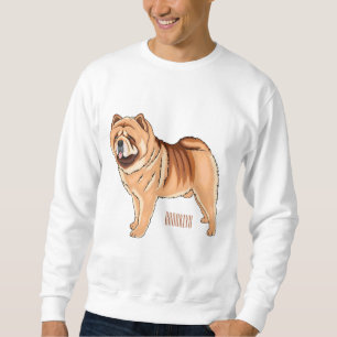 Chow Chow hund serieillustration Lång Ärmad Tröja