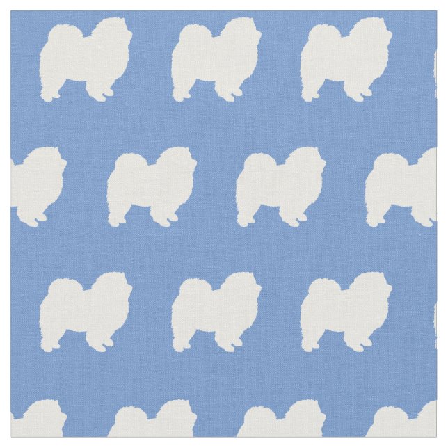 Chow Chow Hund Silhouette Pet Light Blue Tyg (Närbild)