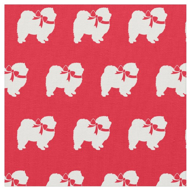Chow Chow Hund Silhouette Pet Red Tyg (Närbild)