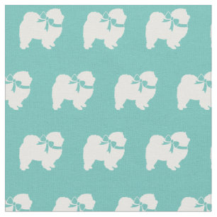 Chow Chow Hund Silhouette Pet Teal Tyg