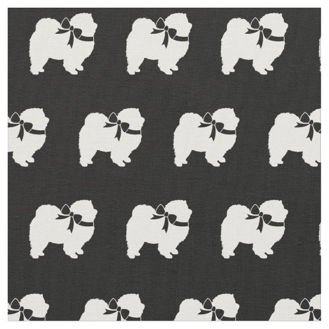 Chow Chow Hund Silhouette Pet Tyg (Närbild)
