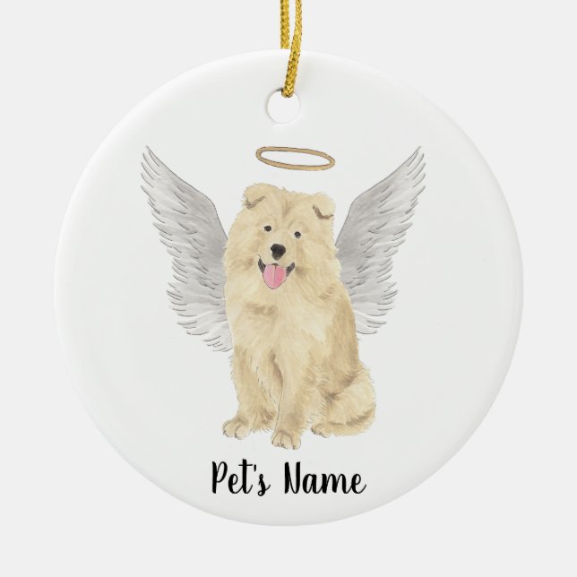 Chow Chow Hund Sympati Minnesmärke Julgransprydnad Keramik (Framsidan)