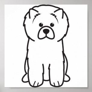 Chow Chow Hund Tecknad Poster
