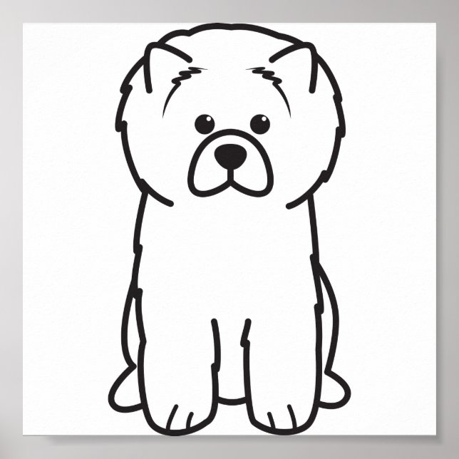 Chow Chow Hund Tecknad Poster (Framsidan)