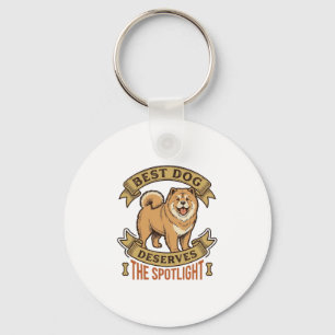 Chow Chow Hund Tröja Vintage Gravyr Rolig Husdjur Nyckelring