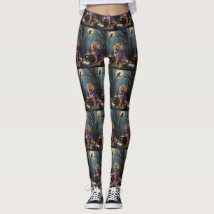 Chow Chow Hund Whimsical Halloween-målning Leggings