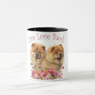 Chow Chow Hundmamma Blommig Mugg