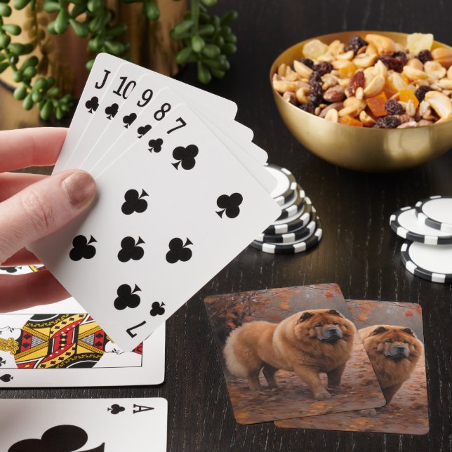 Chow Chow i Höst löv Fall Inspire Casinokort (På plats)