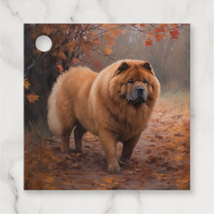 Chow Chow i Höst löv Fall Inspire Gåvor Etiketter