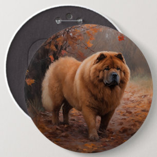 Chow Chow i Höst löv Fall Inspire Knapp