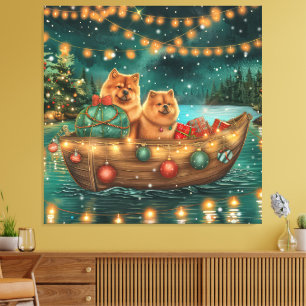 Chow Chow Jul Festlig resa Canvastryck