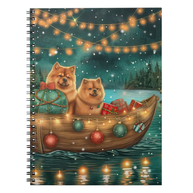 Chow Chow Jul Firande Resa Anteckningsbok (Framsidan)