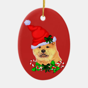 Chow Chow-jul Julgransprydnad Keramik