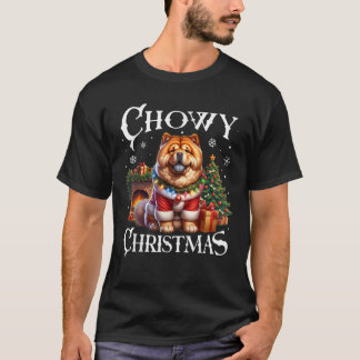 Chow Chow Julafton Unisex Vuxnas Black Small Kort T Shirt