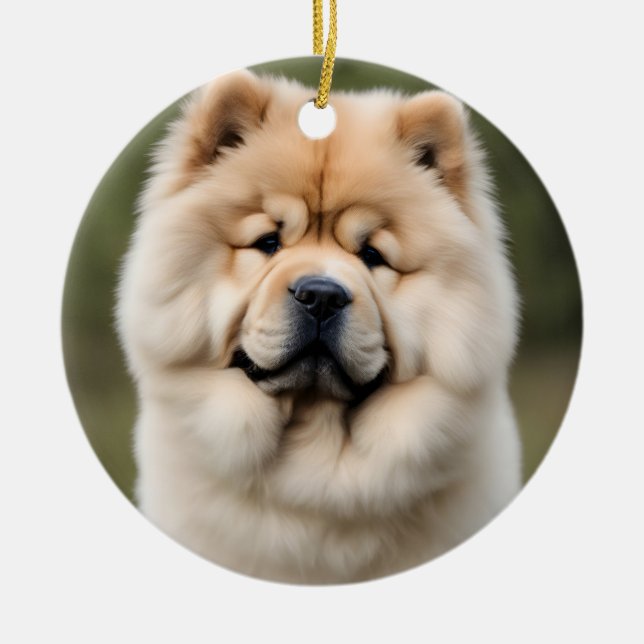 Chow Chow Julgransprydnad Keramik (Framsidan)