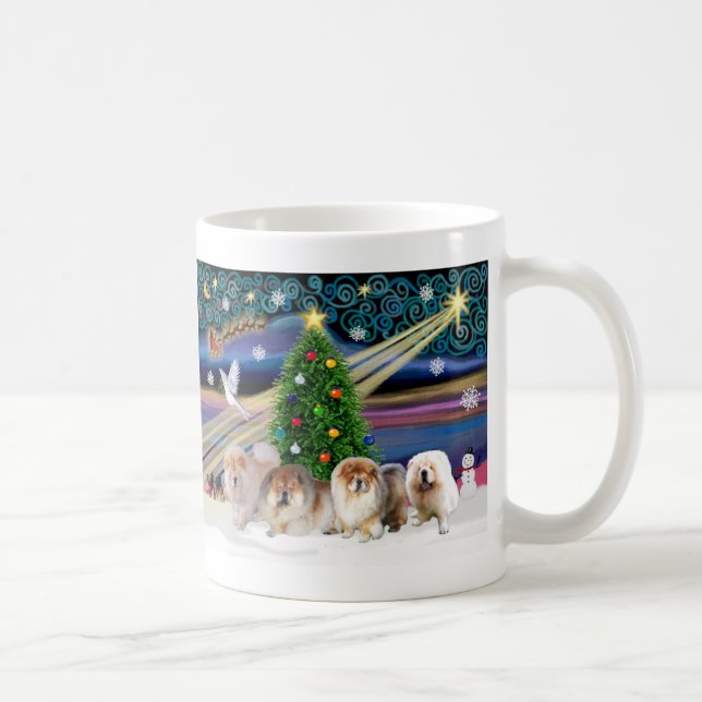 Chow Chow-julmagin (fyra) Kaffemugg (Höger)