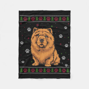 Chow Chow Julsötare Julafton Pet Animal Hund Lo Fleecefilt