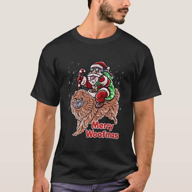 Chow Chow Jultomten Hat God jul Hund X Morsa T Shirt (Framsida)