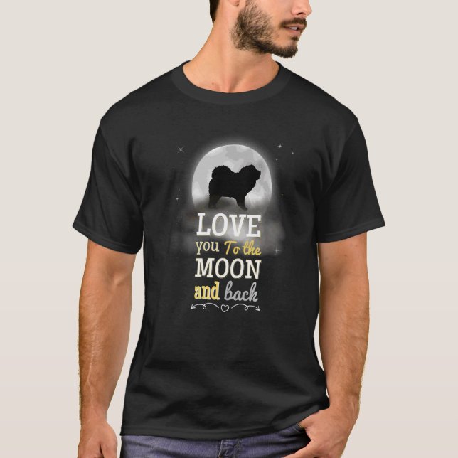 Chow Chow Kärlek mot Måne T Shirt (Framsida)