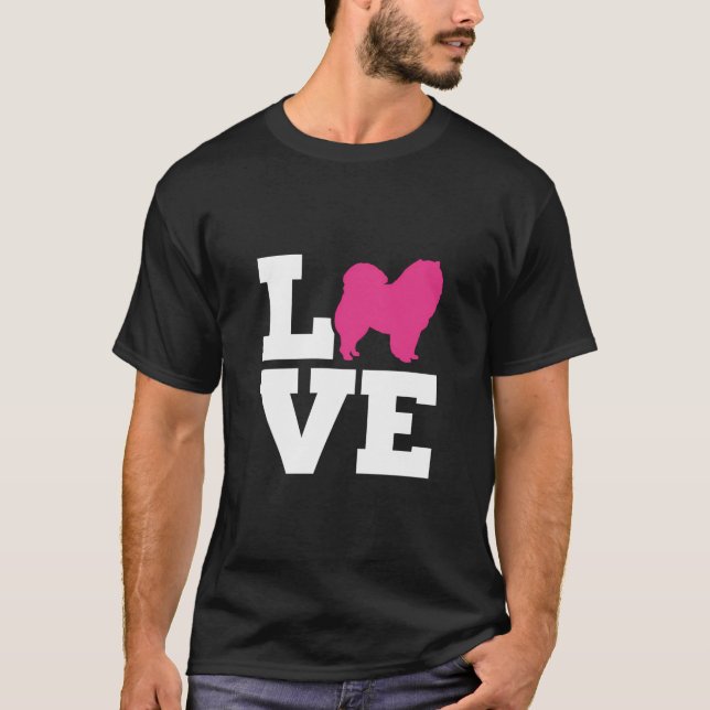 Chow Chow Kärlek T Shirt (Framsida)