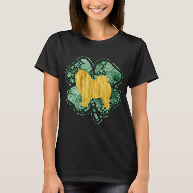 Chow Chow Klöver Shamrock Irländska St Patricks T Shirt (Framsida)