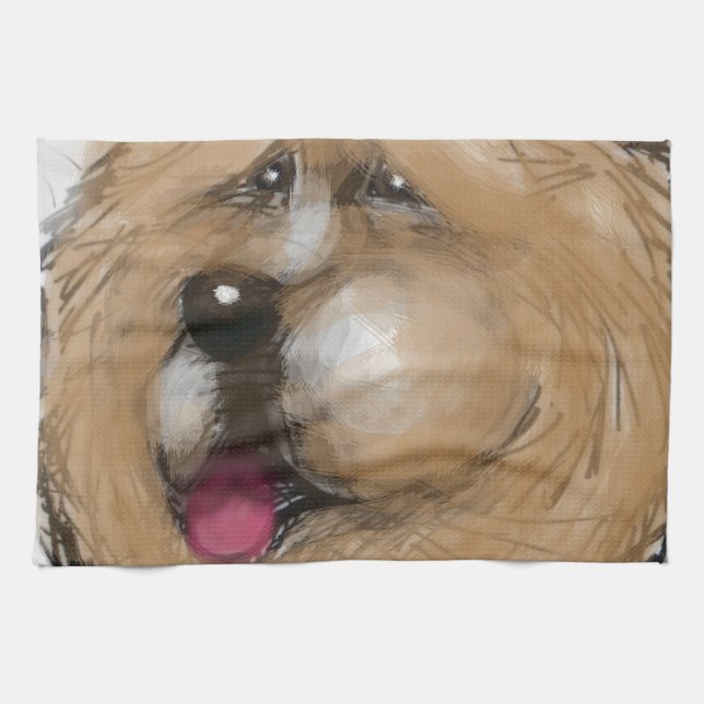Chow Chow Kökshandduk (Horisontell)