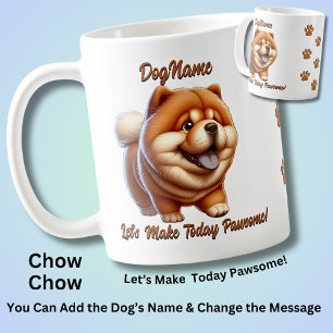 Chow Chow - Lägg till Hund Namn, Ändra text Kaffemugg