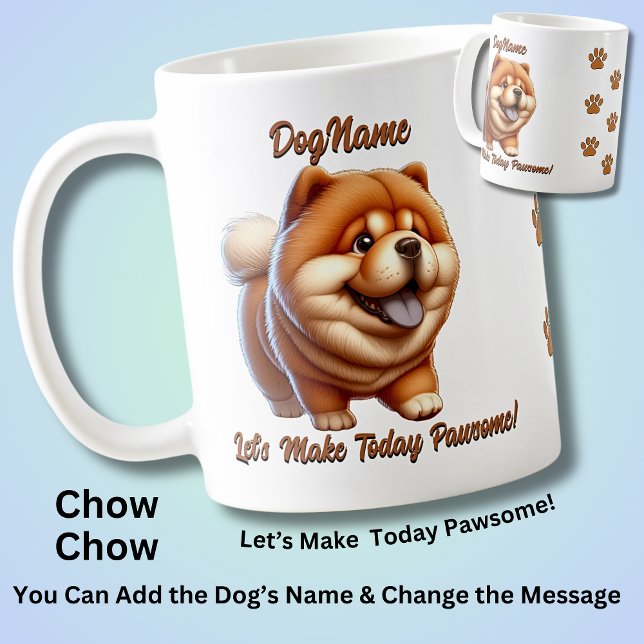 Chow Chow - Lägg till Hund Namn, Ändra text Kaffemugg (Skapare uppladdad)