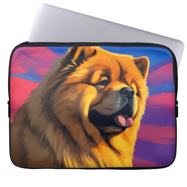 Chow Chow-målning Laptop Fodral (Framsidan)