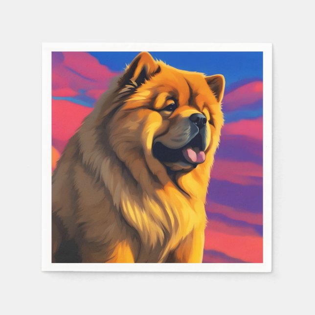 Chow Chow-målning Pappersservett (Framsidan)