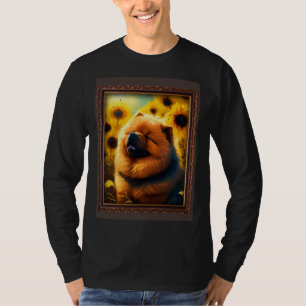 Chow Chow-målning Solros Blomma Mamma Kvinnor Blom T Shirt