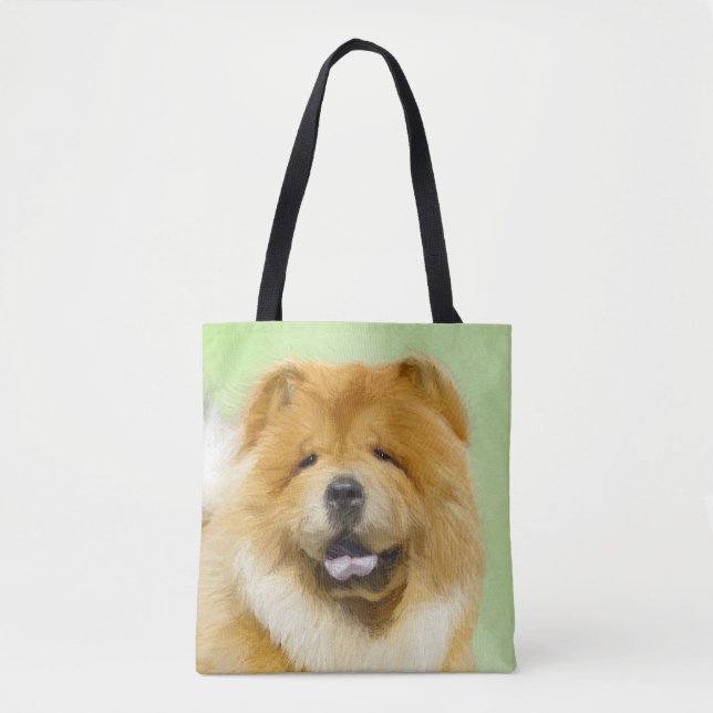 Chow Chow-målning - Söt Original Hundkonst Tygkasse (Framsida)