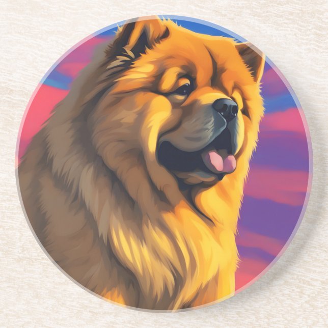 Chow Chow-målning Underlägg (Framsidan)