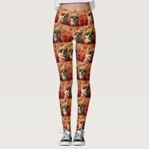 Chow Chow med hjärtrusor Alla hjärtans dag Leggings
