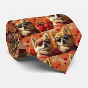 Chow Chow med hjärtrusor Alla hjärtans dag  Slips