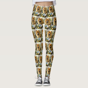 Chow Chow med påskägg Semester  Leggings
