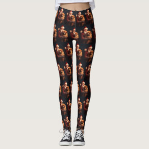 Chow Chow med tomte festlig jul  Leggings