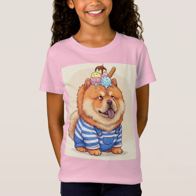 Chow Chow och Ice Cream, av Natasha Us T Shirt (Framsida)