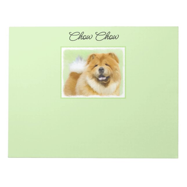Chow Chow Painting - Cute Original Hund Art Anteckningsblock (Framsida)